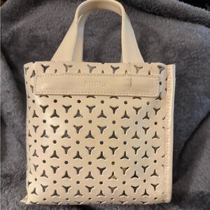 Furla Cream Perforated Mini Bag